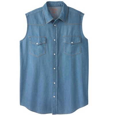KingSize Men's Big & Tall Tall Western Snap Front Muscle Shirt