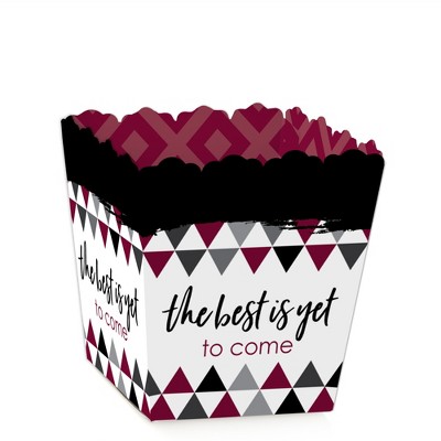 Big Dot of Happiness Maroon Grad - Best is Yet to Come - Party Mini Favor Boxes - Burgundy  Graduation Party Treat Candy Boxes - Set of 12