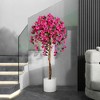 4-5FT Artificial Bougainvillea Tree with Pink Flowers - Fake Plant for Indoor/Outdoor Home Decor, Lifelike Faux House Plant - 4 of 4