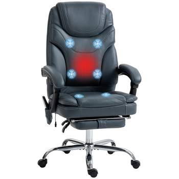 Vinsetto Vibration Massage Office Chair with Heat, Adjustable Height, High Back, Footrest, PU Leather Comfy Computer Desk Chair