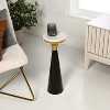 JONATHAN Y Oliver 22.25" Mid-Century Glam Retro Metal Drink Table with Marble Top - 2 of 4