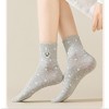 Anna-Kaci 3 Pairs Women's Crew Socks with Polka Dot Pattern and Panda Embroidery - 4 of 4