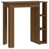 vidaXL Bar Table with Shelf Brown Oak 40.2 in.x19.7 in.x40.7 in. Engineered Wood - 2 of 4
