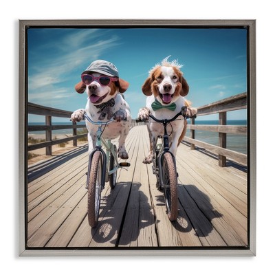 Stupell Industries Coastal Bicycle Dogs, 25" x 25"