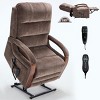 Electric Lift and Recline Chair for Elderly, Chenille Recliner Armchair with Heat and Massage, Wood Armrests and Heavy Duty Motion Mechanism - Koiai - 2 of 4