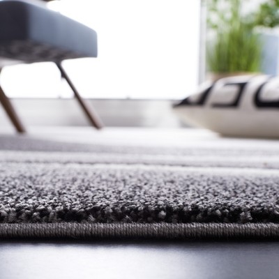 Grey and Ivory Mid-Century Modern Abstract Area Rug