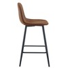 PAGED Modern PU Leather Bar Stools Set of 2, Counter Height Stools with Curved Backs & Metal Legs for Pub, Dining Room, Living Room - 2 of 4