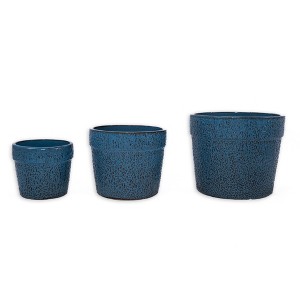 Wooakway 15" Dia Outdoor Indoor Ceramic Planter Pot Decorative Planter with Drainage Hole Patio Flower Pot - 1 of 4