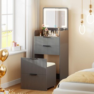 Vlsrka 3-in-1 Vanity Desk with Flip Top Mirror and Lights - 1 of 3