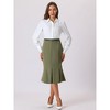 Hobemty Women's Elegant Below Knee Length Fishtail Skirt with Belt - 3 of 4