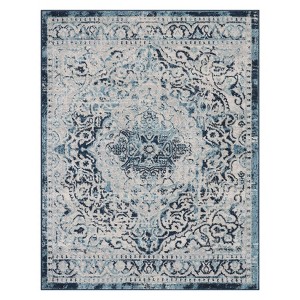 Vintage Rug Soft  Non Slip Plush Carpet Low Pile Stain Resistant Floor Cover Oriental Accent  Rug for Living Room Bedroom Nursery,Blue/5'3"x7'3" - 1 of 4