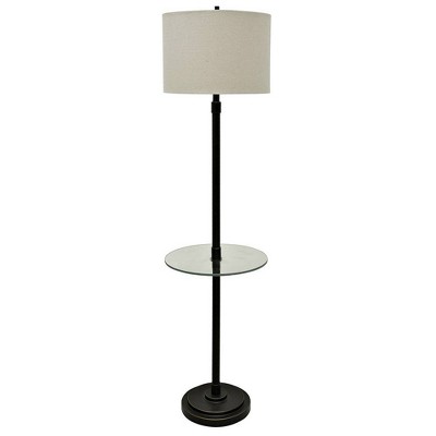 61" 3-way Madison Floor Lamp Glass Table Bronze - StyleCraft