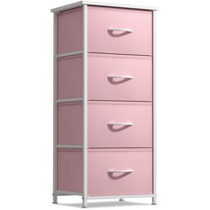 Sorbus 4 Drawers Chest Nightstand - Storage for Closet, Home, College Dorm - Features Steel Frame, Wood Top, & Fabric Bins - 1 of 4