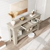 Console Table with 2 Drawers & Open Storage Shelf, 54 Inch Long Sofa Table Industrial-Style Hallway Table, with Storage Shelf - 3 of 4