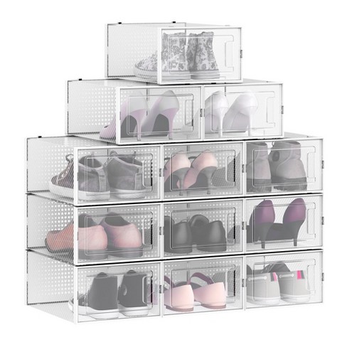 Neatly shoe organizer shoe storage stackable shoe boxes for closets and entryway sale