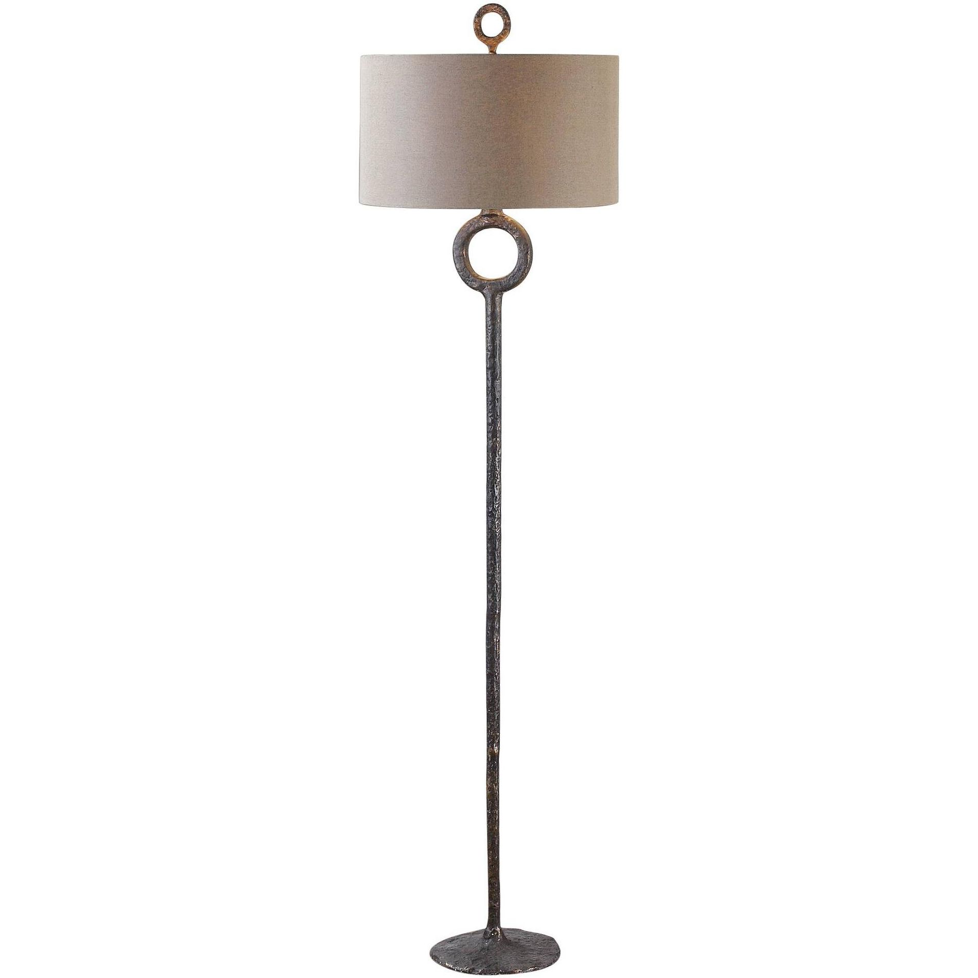Uttermost Ferro Aged Rust Brown Metal Stem Floor Lamp