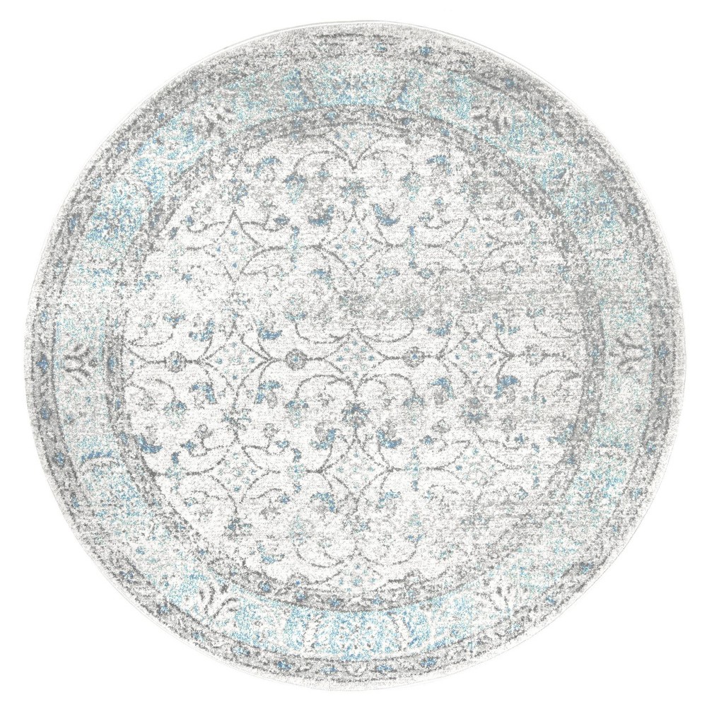 8' Round Vintage Rio Area Rug Aqua - nuLOOM