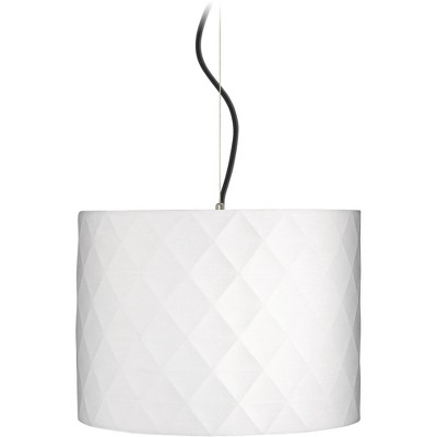 Possini Euro Design Off-White Diamond Shade 15" Wide Pendant Light