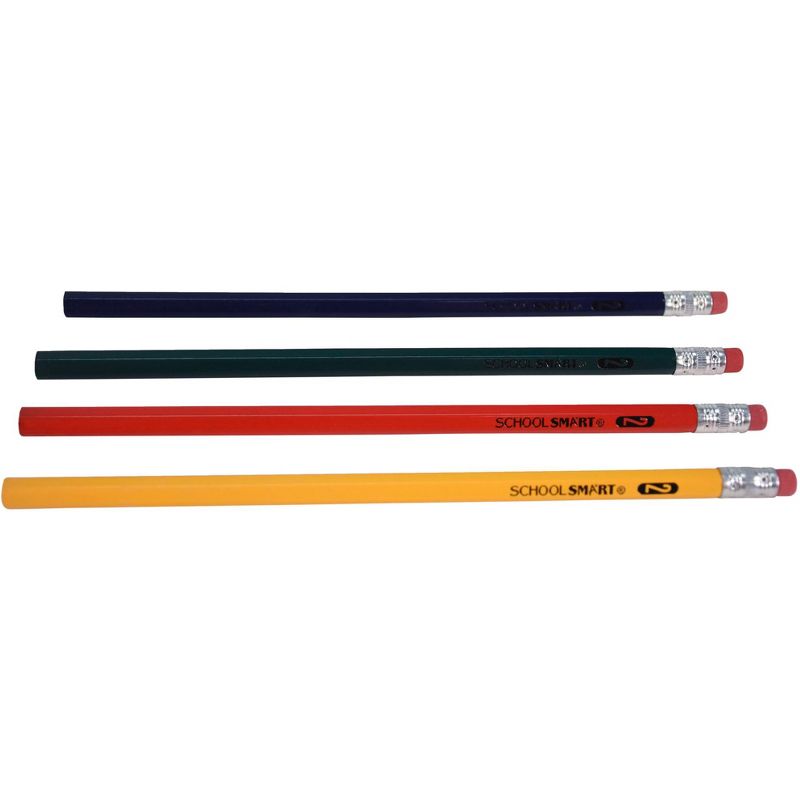 School Smart Traditional No 2 Pencils, Assorted Colors, Pack of 144, 6 of 8