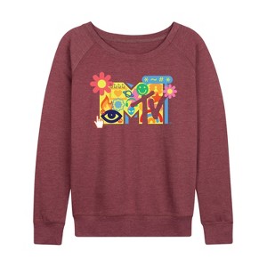 Women's - MTV - Y2k Logo Lightweight French Terry Wide Neck Long Sleeve Shirt - 1 of 4
