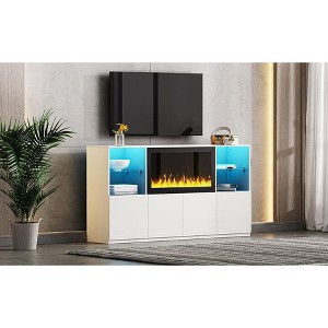NicBex TV Stand for 75 Inch TV,TV Entertainment Center with 34.2 Inch Non-heating Electric Fireplace,Modern TV Console Table for Living Room - 1 of 4