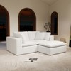 Dexmalle Corduroy Upholstered Modular Sectional Sofa with Ottoman,White - 4 of 4