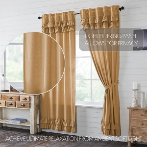 Simple Life Flax Khaki Ruffled Panel Set of 2 96x40 - 1 of 3