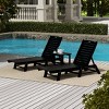 WestinTrends 3 Pieces Poly Outdoor Patio Chaise Lounge Chair with Side Table Set - 2 of 4