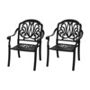 SKRAN Cast Aluminum Patio Dining Chair Set with Black Frame and Brown Cushions -  Outdoor Garden Furniture Set - 4 of 4