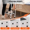 VEVOR Step Stool 1-Step 330lbs Capacity, 3 Adjustable Height with Handle Steel Step Ladder, Non-Slip Sturdy Step Ladders,White+Black - 3 of 4