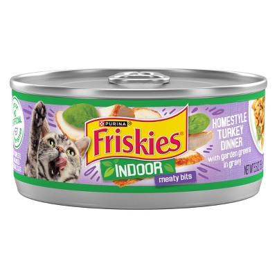 Purina Friskies Indoor Wet Cat Food Meaty Bits Homestyle Turkey Dinner With Garden Greens In Gravy 5.5oz Target