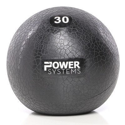 Power Systems MEGA Slam Textured Rubber 10 Inch Round Exercise Ball Prime Fitness Training Weight, 30 Pounds, Gray