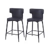 DOMETOUR 28 inch Counter Height Bar Stools Set of 2 Modern Bar Upholstered Chair with PU Leather Metal Footrest for Kitchen Island - 3 of 4