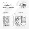 Chunky Small Huggie Hoops in 925 Sterling Silver | Cubic Zirconia Accents - 2 of 4