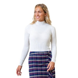 Hope & Henry Womens' Long Sleeve Mock Neck Rib Knit Sweater - 1 of 4
