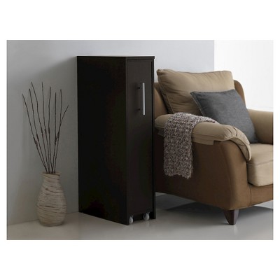 Lindo Dark Brown Engineered Wood Bookcase with Hidden Shelving
