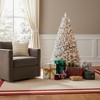 HomeRoots 5' White Pre Lit Full Flocked Fir Christmas Tree - 2 of 4