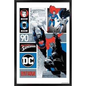 Trends International DC Comics 90th - Batman & Superman Framed Wall Poster Prints - 1 of 4