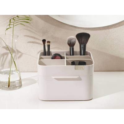 Off-White ABS Cosmetic Organizer with Drawer