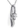 Pompeii3 1/3ct Diamond Solitaire Curve Pendant 10k White Gold 3/4" Tall - 2 of 4