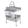 Yinvani Foldable Baby Changing Table with 2 Fabric Drawers, Side Basket & Hanging Rod, Adjustable Height, Lockable Wheels - 3 of 4