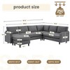Hyleory Modular Comfort Corner Shaped Sectional Sofa,Large 7 Seater Corner Sofa for Living Room, Office, Spacious Space - 2 of 4
