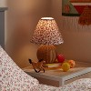 Round Faux Rattan Kids' Lamp with Pleated Floral Shade - Pillowfort™ - 3 of 4