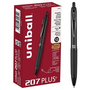 uni-ball uniball 207 Plus+ Retractable Gel Pens Medium Point 0.7mm Black Ink 12/Pack (70462) - 1 of 4