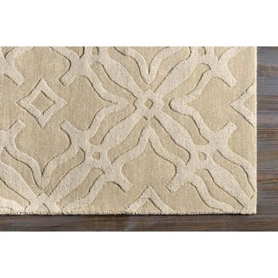 Handmade Gray Floral Wool Rectangular Area Rug 5' x 7'