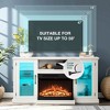 Glass Door TV Stand for TVs up to 73" with 36" Electric Fireplace Included - 2 of 4