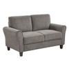 Okak Classic Chenille Sofa Set 2pc with Durable Upholstery Rolled Arms, Solid Wood Legs Loveseat Couch 5 Seat for Apartments, living Room, Brown - 4 of 4