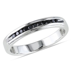 EVERLY JEWELRY | Sterling Silver 1/4 CT TW Black Diamond Single Row Mens Ring - 1 of 4