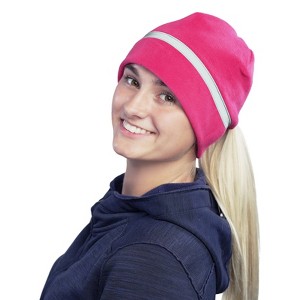 TrailHeads Women's Ponytail Hat - Reflective Cold Weather Running Beanie for Hiking, XC Skiing - 1 of 4