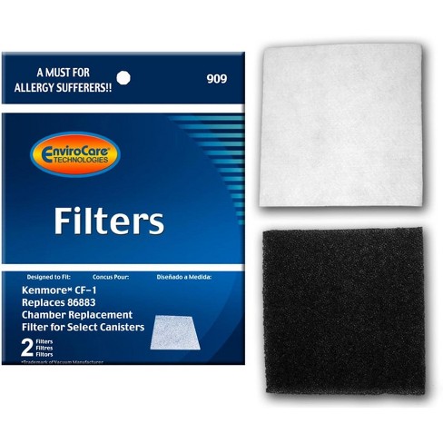 EnviroCare Vacuum Cleaner Filters fit Kenmore Sears Progressive CF1, Panasonic Vacuum Cleaners, 86883, 86880, 20-86883, 2 filters - image 1 of 4